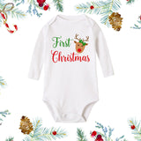 Christmas Newborn Baby White Long Sleeves Jumpsuit