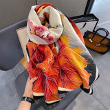 Autumn and Winter Duplex Printing, Thickened Artificial Cashmere Scarf