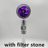 Shower Head Water Saving Flow 360 Degrees Rotating with Small Fan ABS Rain High Pressure Spray Nozzle