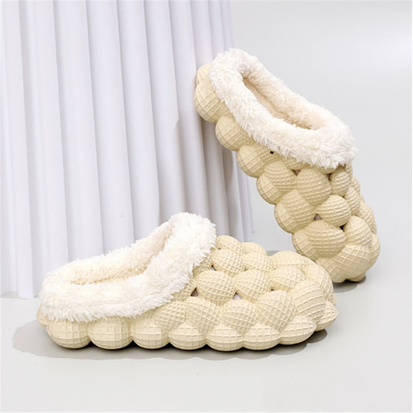 Winter Indoor Outdoor Non-slip Bubble Cotton Slippers