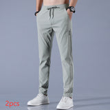 Summer Ice Silk Men's Stretch, Breathable Straight Sports Trousers