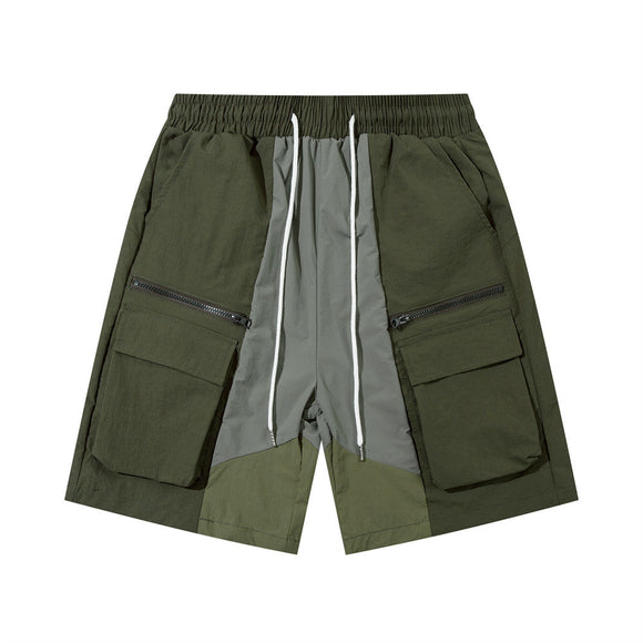 Men's Functional Outdoor, Color Contrast Patchwork Workwear Shorts