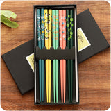 Bamboo Chopsticks, Five Pairs Family Portable Tableware