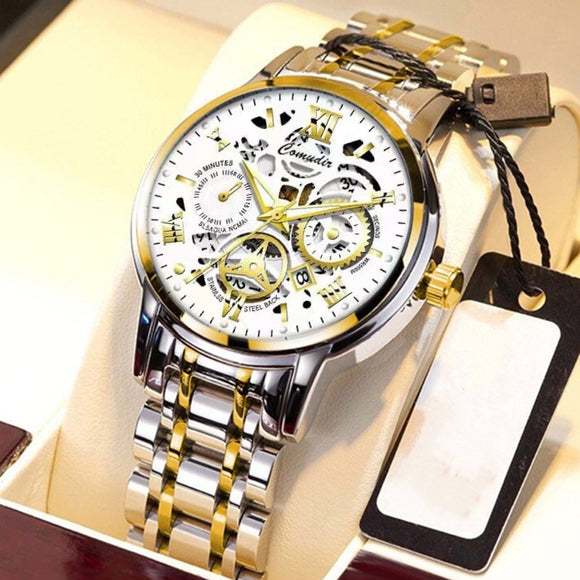 Fashion Jewelry Hollow Men's Watch, Waterproof Luminous Calendar