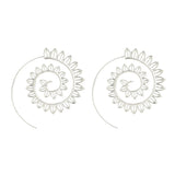 Round Spiral Earrings for Women, Gold Color Big Exaggerated Gear Faux Earrings