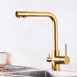 Copper Tube Kitchen Hot and Cold Wash Basin Rotating Faucet