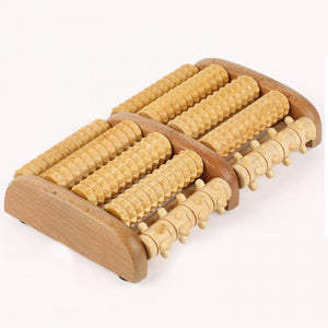 Dual Wooden Foot Massager Roller, Relieves Plantar Fasciitis, Heel Arch Pain and Stress Relief