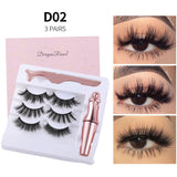 Natural Long Lasting, Magnetic Liquid Eyeliner & Magnetic False Eyelashes & Tweezer