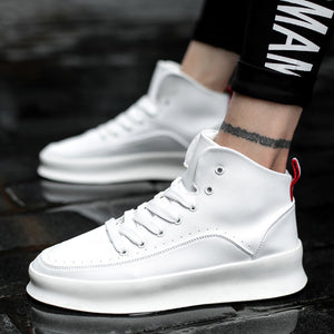 Pure White Thick Bottom, Casual Sports Skate Shoes