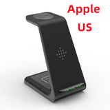 3 in 1 Fast Charging Station Wireless Charger Stand, Wireless Quick Charge Dock Phone Holder