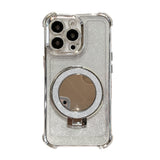 Applicable to iPhone 15 and iPhone 16, Glitter Folding Bracket Protective Cover, Drop-resistant Case