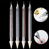 Dual-ended Nail Dotting Pen, Diamond Painting Pen, Crystal Beads Handle, Rhinestone Studs Picker Wax Pencil Manicure