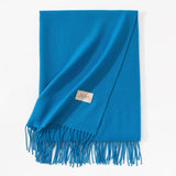 Pure Color Artificial Cashmere Scarf, Women's Winter High-grade Shawl