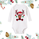 Christmas Newborn Baby White Long Sleeves Jumpsuit