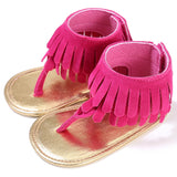 Summer Girls' Sandals, Children's Retro Tassel Flannel Baby Shoes