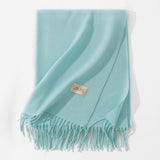 Pure Color Artificial Cashmere Scarf, Women's Winter High-grade Shawl