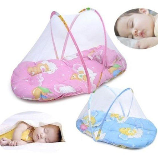 Portable Foldable Baby Kids Infant Bed, Dot Zipper Mosquito Net, Sleeping Cushion Tent