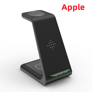 3 in 1 Fast Charging Station Wireless Charger Stand, Wireless Quick Charge Dock Phone Holder