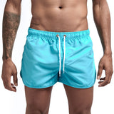 Wrap men's shorts, home pants, smooth beach boxers, slim swimwear