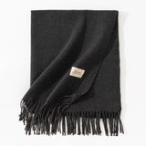 Pure Color Artificial Cashmere Scarf, Women's Winter High-grade Shawl