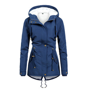 Commuter Cotton Zipper Coat with Fur Collar, Print Loose Temperament Women's Jacket