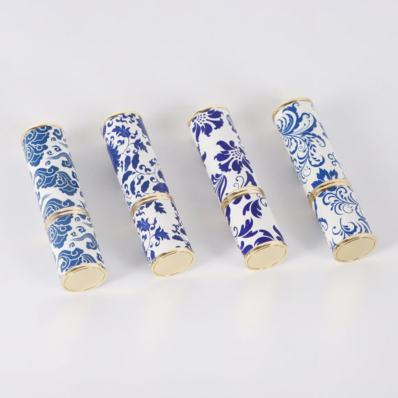 Blue and White Porcelain Vintage Perfume Sub-bottles, PU Leather Glass Bottle