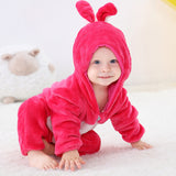 Flannel Hooded Baby Bodysuit