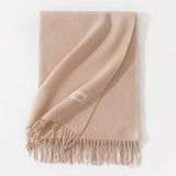 Pure Color Artificial Cashmere Scarf, Women's Winter High-grade Shawl