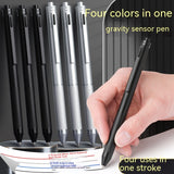 Gravity Induction Press Metal, Ballpoint Four-in-one Pen (Pack of 2)