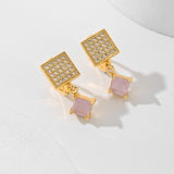 European and American Square Fashion Zircon Earrings