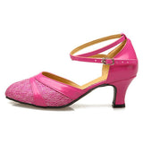 Women's Toe-covered, Mid Heel Soft Bottom, Dancing Shoes