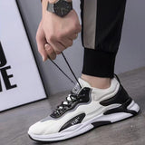 Fashion Black and White Sneakers, Casual Outdoor Lightweight Breathable Sports Shoes for Men