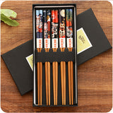 Bamboo Chopsticks, Five Pairs Family Portable Tableware