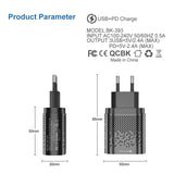 3.1A Multi-port 3 USB PD Type-C Mobile Phone Charger