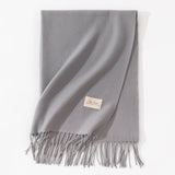 Pure Color Artificial Cashmere Scarf, Women's Winter High-grade Shawl