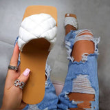 Summer New Flat-bottomed Square Head Sandals