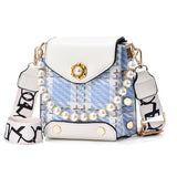 Women's Crossbody Bag, Girls' Cute Princess Wallet, Classic Shoulder Summer Pearl Chain Phone Bag