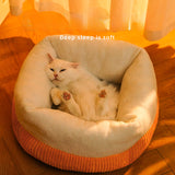 Durable Washable Cat Sofa Bed, Cozy Circular Kennel Calming Pet Basket, Kitten Puppy Crate Nest for Sleeping