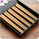 Bamboo Chopsticks, Five Pairs Family Portable Tableware