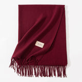 Pure Color Artificial Cashmere Scarf, Women's Winter High-grade Shawl