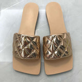 Summer New Flat-bottomed Square Head Sandals