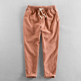 Men's Fashion, Simple and Versatile, Linen Solid Color Casual Pants