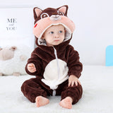 Flannel Hooded Baby Bodysuit