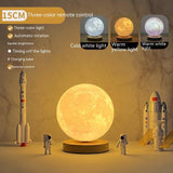 Creative 3D Magnetic Floating Levitating Moon Lamp, Touch Control 3 Color Moon Lunar Night Light for Home Office Room Decor