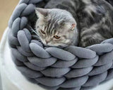 Cat House Cushion, Soft Long Plush Warm Pet Mat, Cute Kennel Cat Sleeping Basket Bed, Round Fluffy Comfortable Touch Pet Products