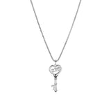 Stainless Steel Necklaces, Sweet Heart Key Pendants Choker Chain, Korean Fashion Jewelry for Women