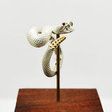 925 Sterling Silver Plated Rattlesnake, Trendy Special-interest Design Retro INS Niche Classic Ring