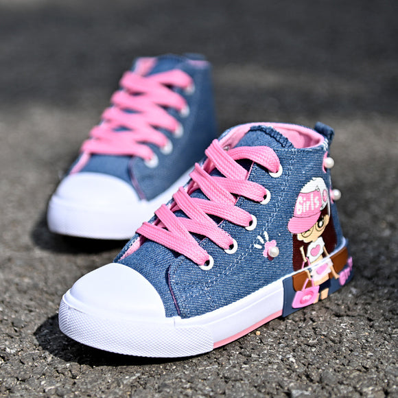 Children's Shoes, Canvas Girls' Sneakers