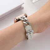 Stainless Steel Leather Single Row Denim Chain Watch Strap Only