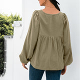 Autumn New Button Loose Top for Women